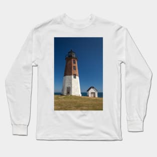 Point Judith Lighthouse Blue Sky Long Sleeve T-Shirt